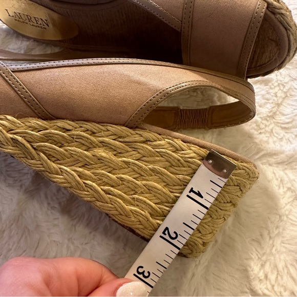 Lauren Ralph Lauren Women's Beige Catrin Peep Toe Espadrilles Size 9 - Picture 7 of 9